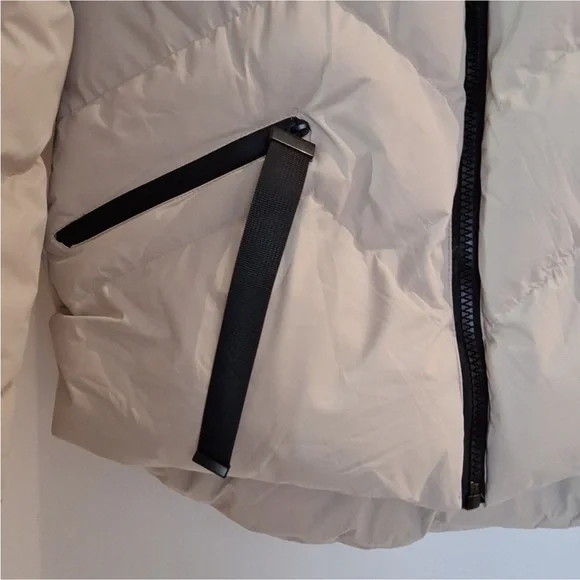 Anthro Black & Cream Hooded Puffer Jacket by Saint & Sinner - Picture 8 of 16